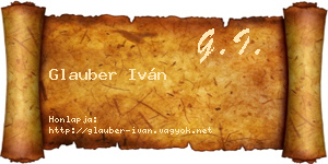 Glauber Iván névjegykártya